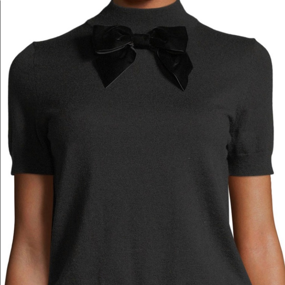 kate spade new york chic velvet bow wool sweater